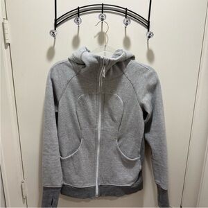 Lululemon scuba hoodie Stylish Gray Zip-Up Hoodie gray size 6